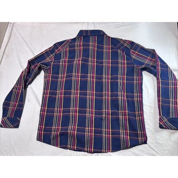 Coogi Button Up Shirt Mens Size XXL Blue Plaid Long Sleeve Embroidered - Picture 3 of 10